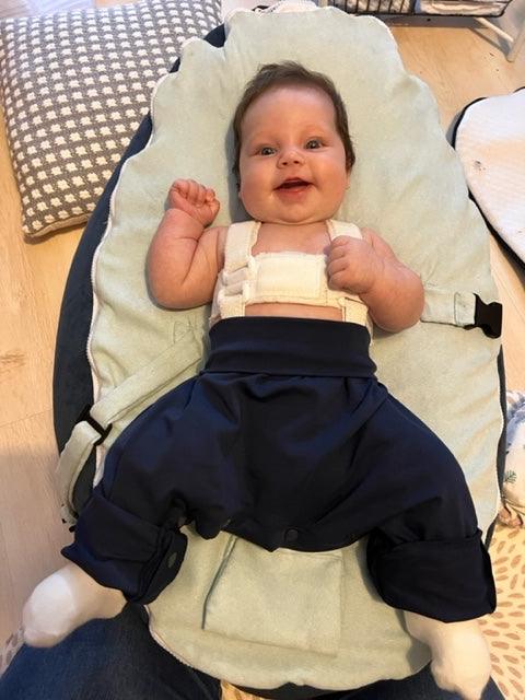 Hip Dysplasia 'Snappies' Pants - Broomstick Spica Cast Friendly NAVY - Hip Dysplasia Clothing Australia